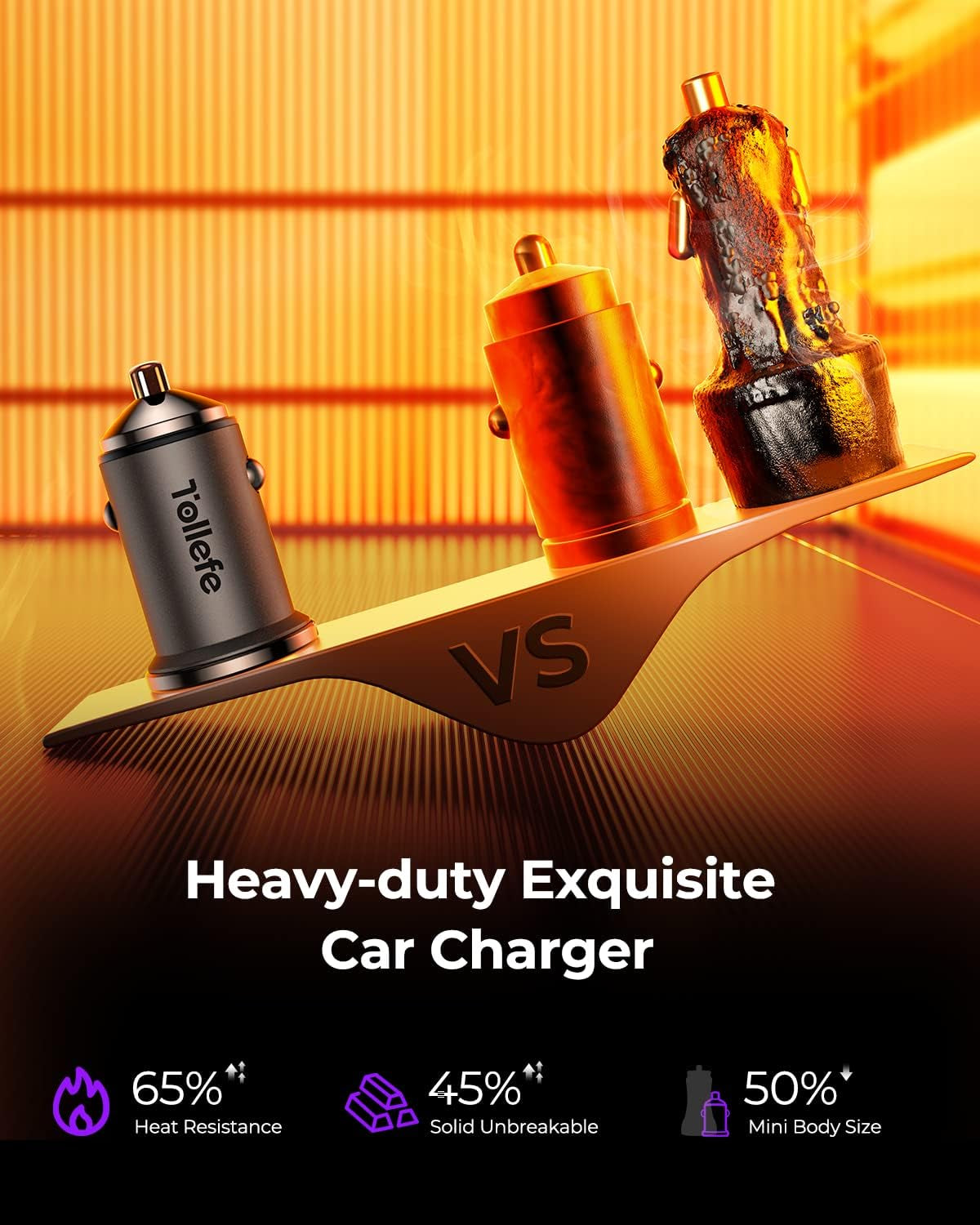 Dual USB C Car Charger Adapter,  90W Super Fast Type C Car Chargers [All Metal], Smallest Cigarette Lighter Fast Car Charing for Iphone 16/15/14 Pro Max, Samsung S24/23/22, Ipad Pro